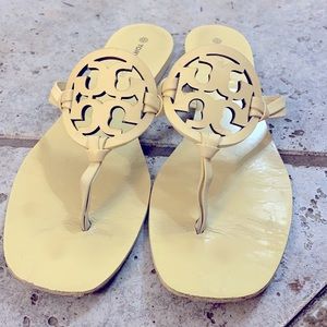 Tory Burch McGraw sandals 7.5 sweet corn light yellow